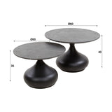Drop Couchtisch Set von 2 3D Melamin Graphit Ø60-Ø50 