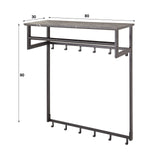 Garderobe Kris 12 Haken mit Stange schwarz