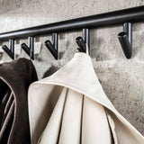 Kleiderständer Kimi 10-Haken Schwarz Keramik - Mit Stange und Hutablage 