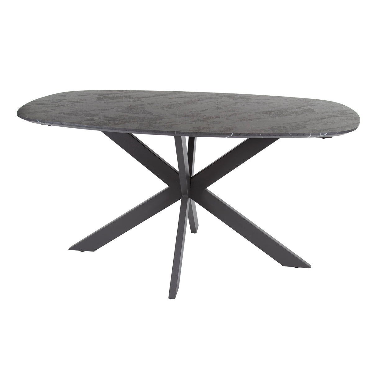 Esstisch Mysha Deens oval Melamin schwarz 150x90 cm 