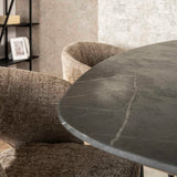 Dänischer ovaler Bartisch Iris 140x80 cm mit Spinnenbeinen Keramiklook 