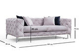 2-Sitzer-Sofa Como Hellgrau