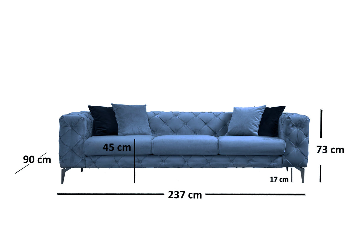 3-Sitzer-Sofa Como Blue