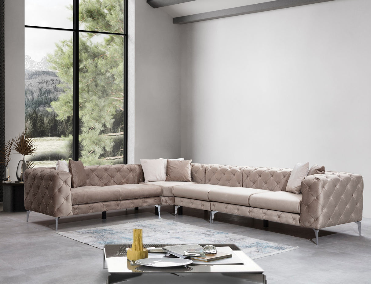 Ecksofa links Como Beige