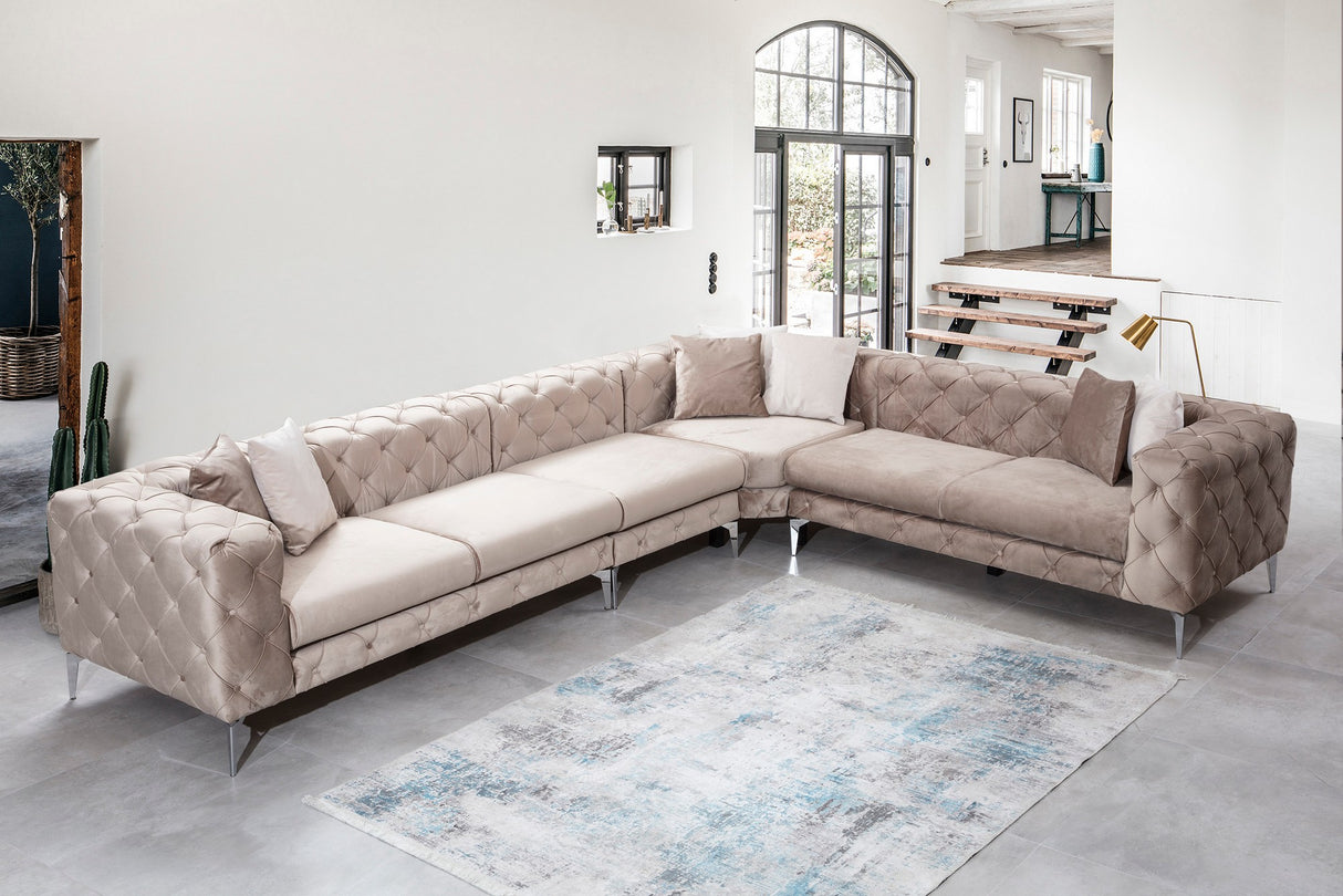 Rechtes Ecksofa Como Beige