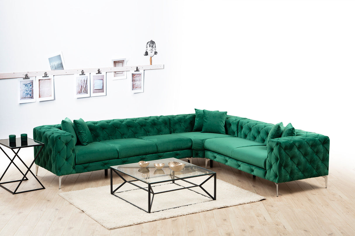 Ecksofa rechts Como Green