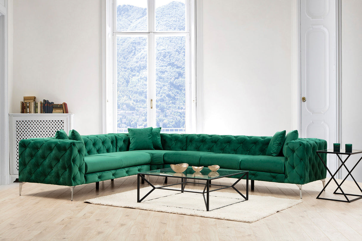 Ecksofa links Como Green