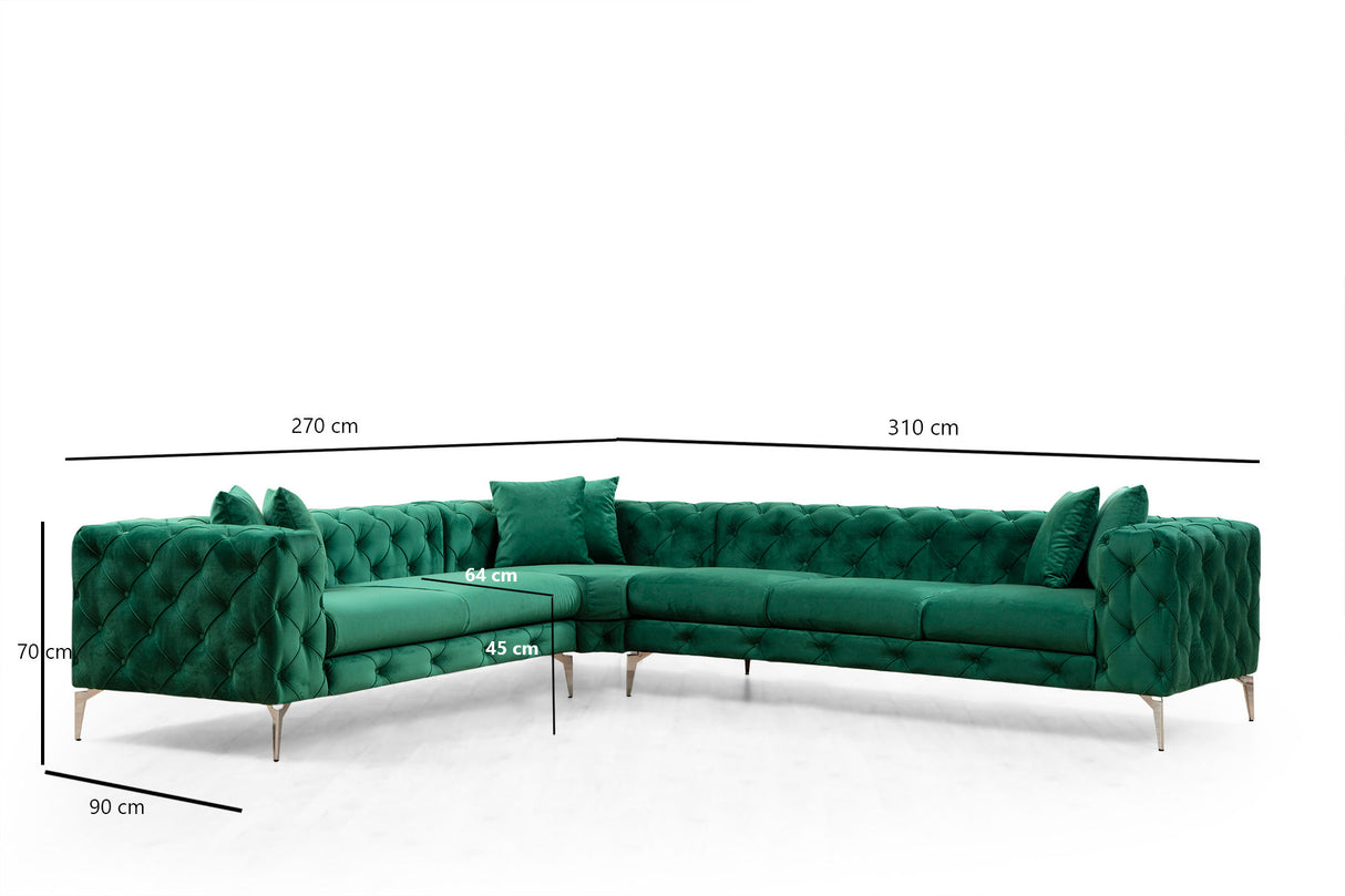 Ecksofa links Como Green