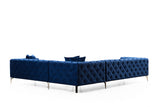 Ecksofa rechts Como Marineblau