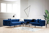 Ecksofa links Como Marineblau