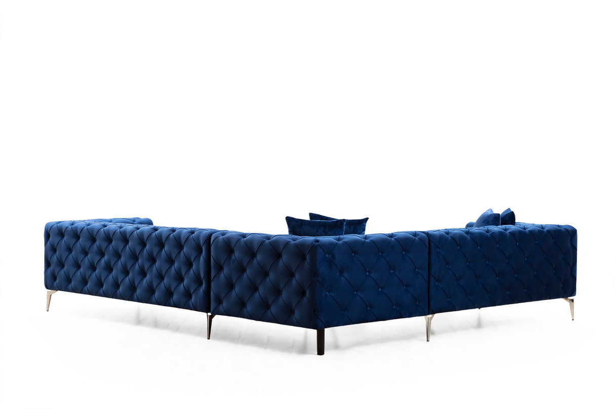 Ecksofa links Como Marineblau