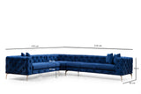 Ecksofa links Como Marineblau