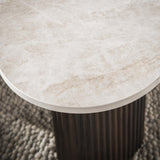 Set aus 2 Bio-Couchtischen Cruz – Taj Mahal-Keramikplatte, dunkelbraune Beine in Holzoptik