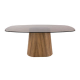 Eettafel - Deens ovale eettafel bruin rookglas eikenhout - look frame Thor 215 cm - Dimehouse