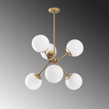 Hanglamp 6-lichts Goud Glas Sereno