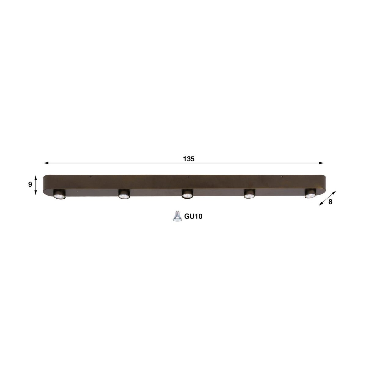 Deckenleuchte Bar 5-flammig Sienna Brown