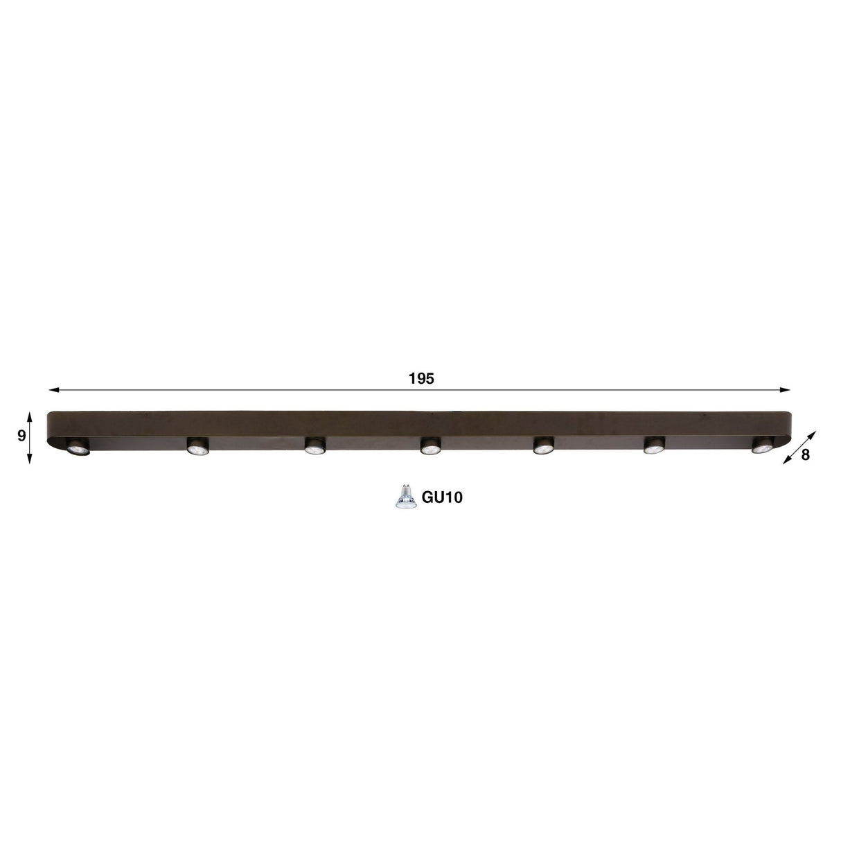 Deckenleuchte Bar 7-flammig Sienna Brown
