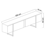 TV -Möbel Luxus anthrazit schwarzes Melamin 180x50x30 cm