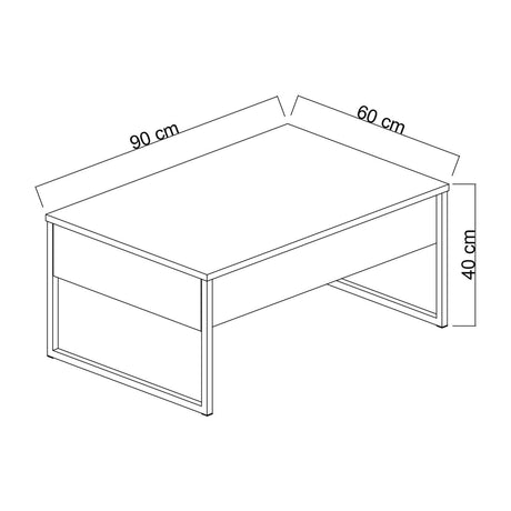 Rechteckiger Couchtisch Melamin Luxus Walnuss 90x60x40 cm 
