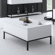 Couchtische - Rechteckig Couchtisch White Lord 90x60 - Schwarzer Rahmen - Dimehouse