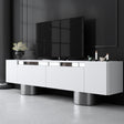 TV-Möbel - TV-Möbel Weiß Bohem 180x50x30 - Silberner Rahmen - Dimehouse