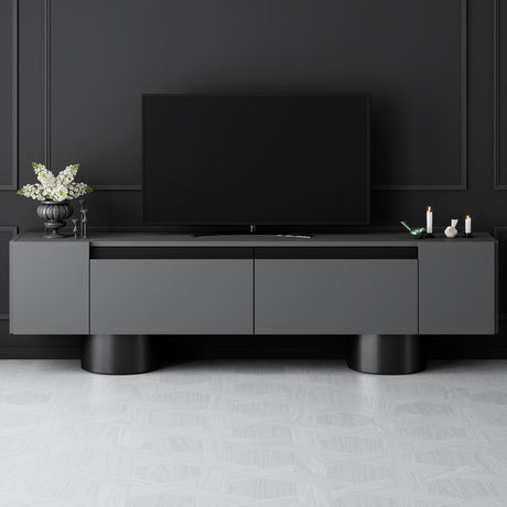TV-Schrank Anthrazit Bohem 180x50x30 - Schwarzer Rahmen