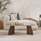 Melina Couchtisch oval Walnuss 120 cm Melaminbeschichteter Holzverbundstoff