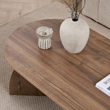 Melina Couchtisch oval Walnuss 120 cm Melaminbeschichteter Holzverbundstoff