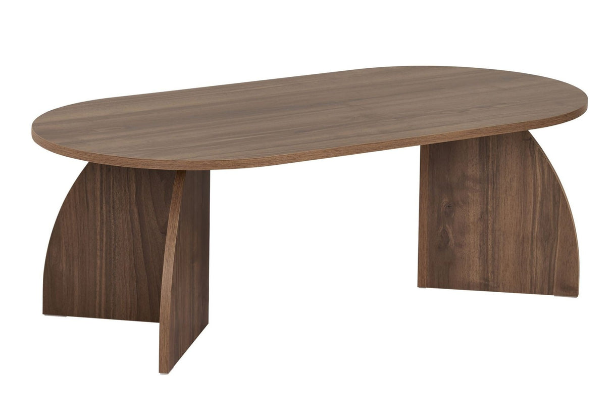 Melina Couchtisch oval Walnuss 120 cm Melaminbeschichteter Holzverbundstoff