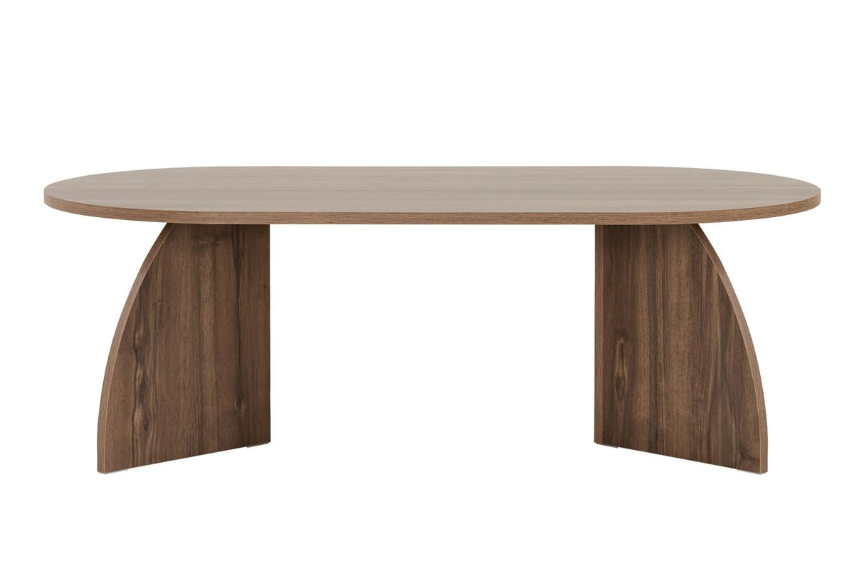 Melina Couchtisch oval Walnuss 120 cm Melaminbeschichteter Holzverbundstoff