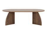 Melina Couchtisch oval Walnuss 120 cm Melaminbeschichteter Holzverbundstoff