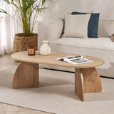 Melina Couchtisch oval in Saphir-Eiche-Optik Melaminbeschichtetes Holz