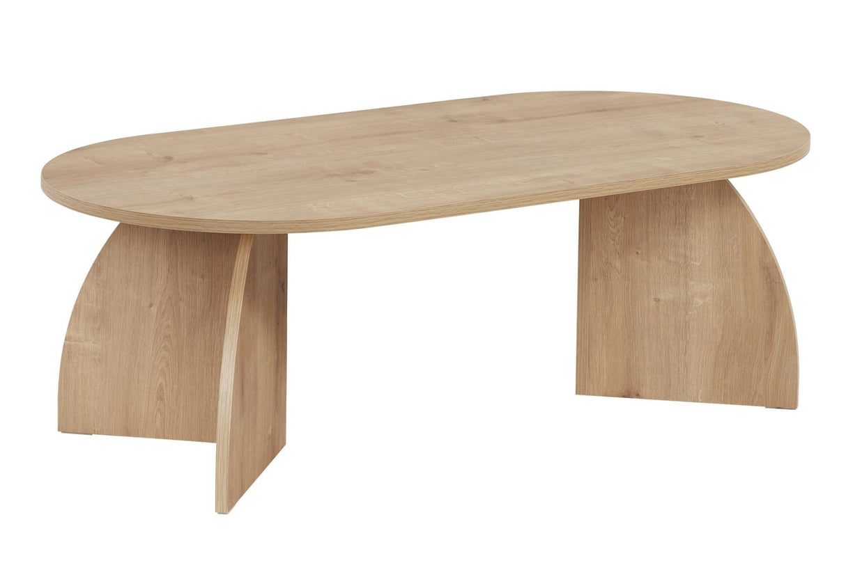 Melina Couchtisch oval in Saphir-Eiche-Optik Melaminbeschichtetes Holz
