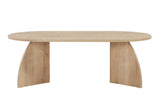 Melina Couchtisch oval in Saphir-Eiche-Optik Melaminbeschichtetes Holz