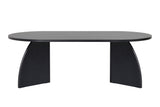 Melina Couchtisch oval aus Holz schwarz 120 cm Melaminbeschichteter Holzverbundstoff