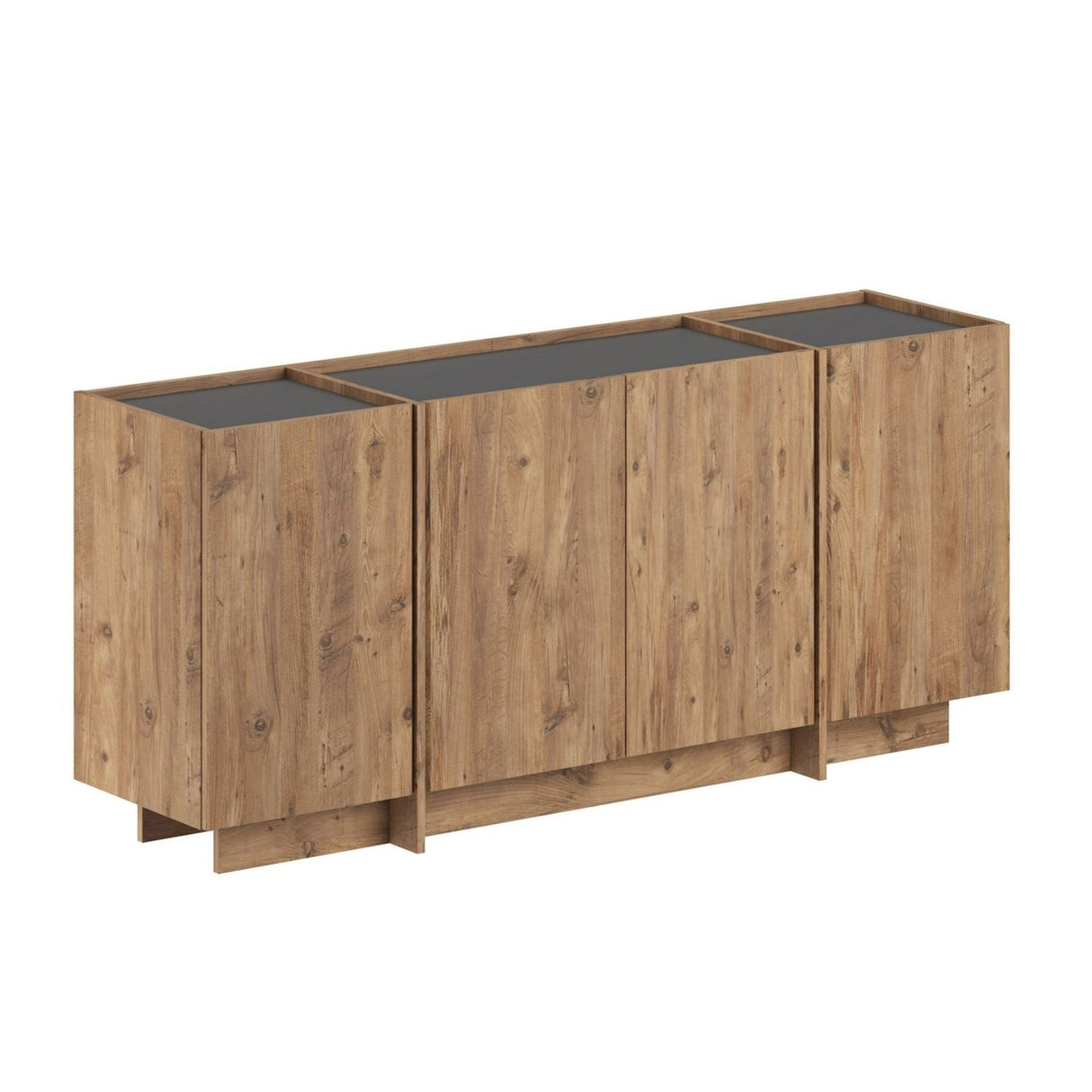 Dorma sidetable in eikenlook 180 cm Atlantic Pine en antraciet Melamine gecoat hout