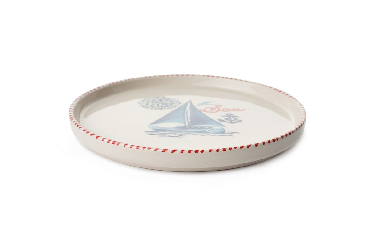 KAHSER14-MARINE Weiß Blau Rot 100 % KERAMIK 6 cm breit