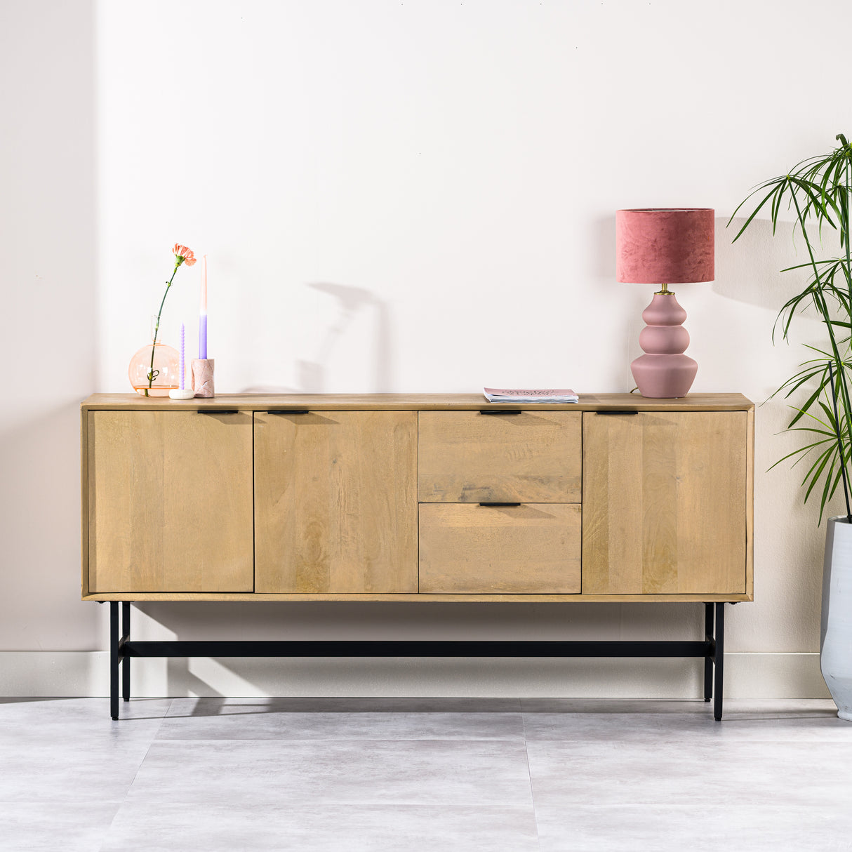 Sideboard Mangoholz Zayn 170x40x82 cm 