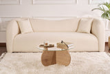 Couchtisch Aris Rund 75 cm Glas - Melamin Eichenholz 