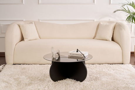 Couchtisch Aris Rund 75 cm Getöntes Glas - Schwarzes Gestell 