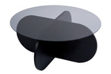 Couchtisch Aris Rund 75 cm Glas - Schwarzes Gestell 
