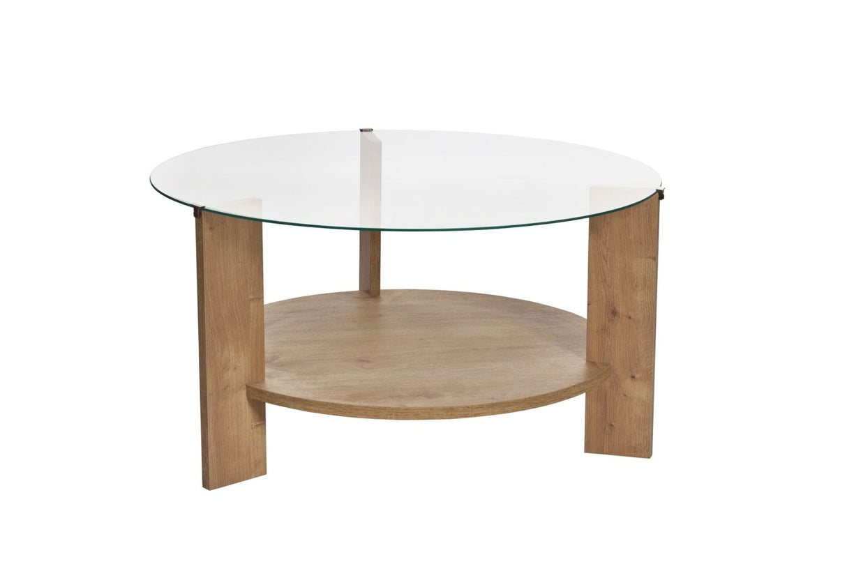 Cairo Salontafel Rond Ø75 cm Sapphire Oak - Glas 75x75x40 cm