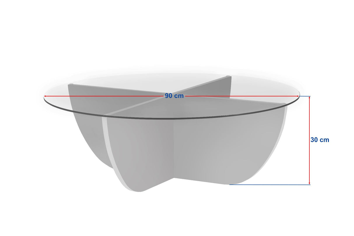 Liya Couchtisch Travertinoptik oval 90 cm Gehärtetes Glas