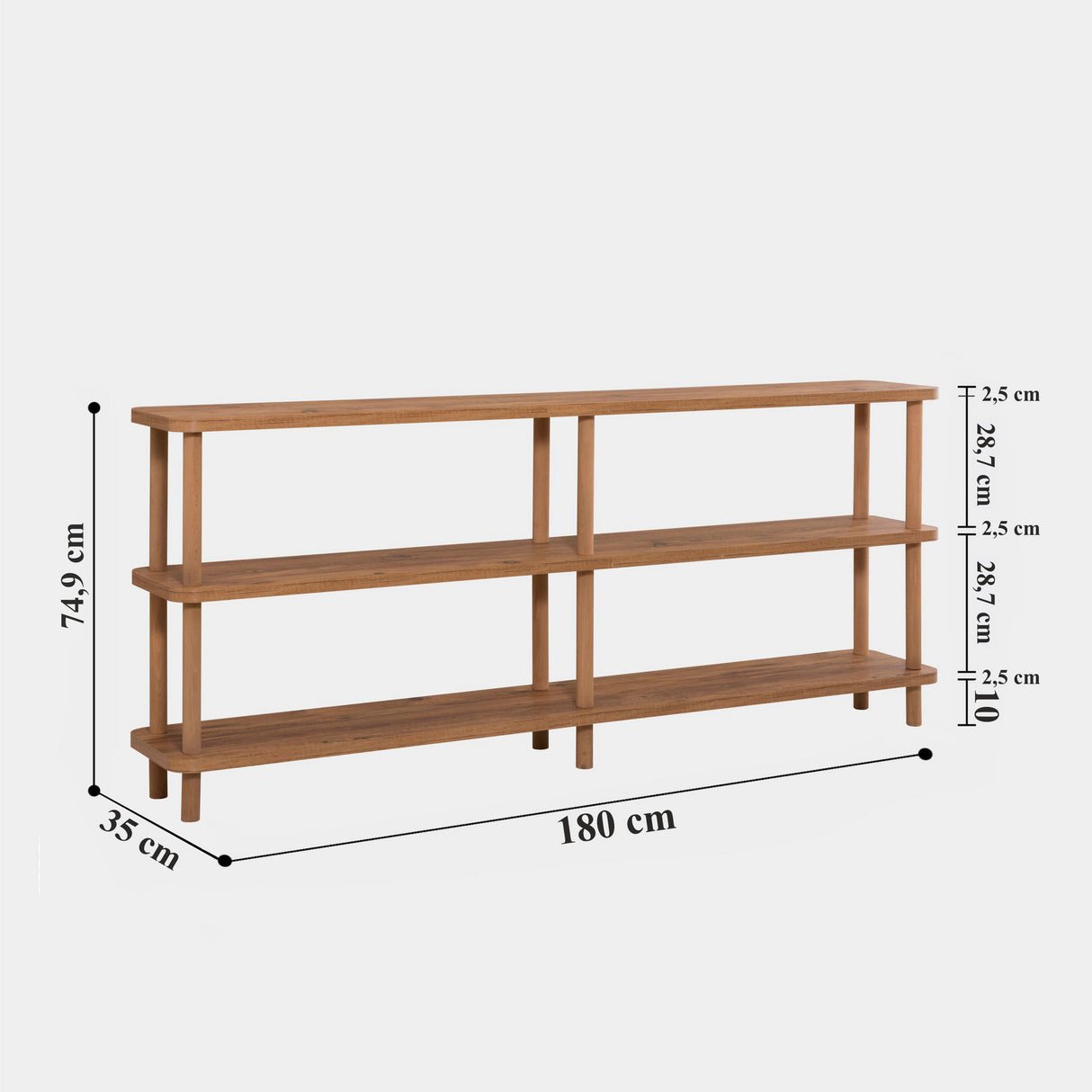 Bücherregal Zen Atlantic Pine Melamin 180x74.9x35 cm