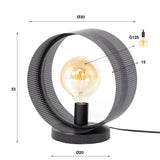 Tischlampe Fons 1-flammig rund Metall schwarz 