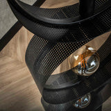 Stehlampe Fons 4-flammig Ringe Metall schwarz 