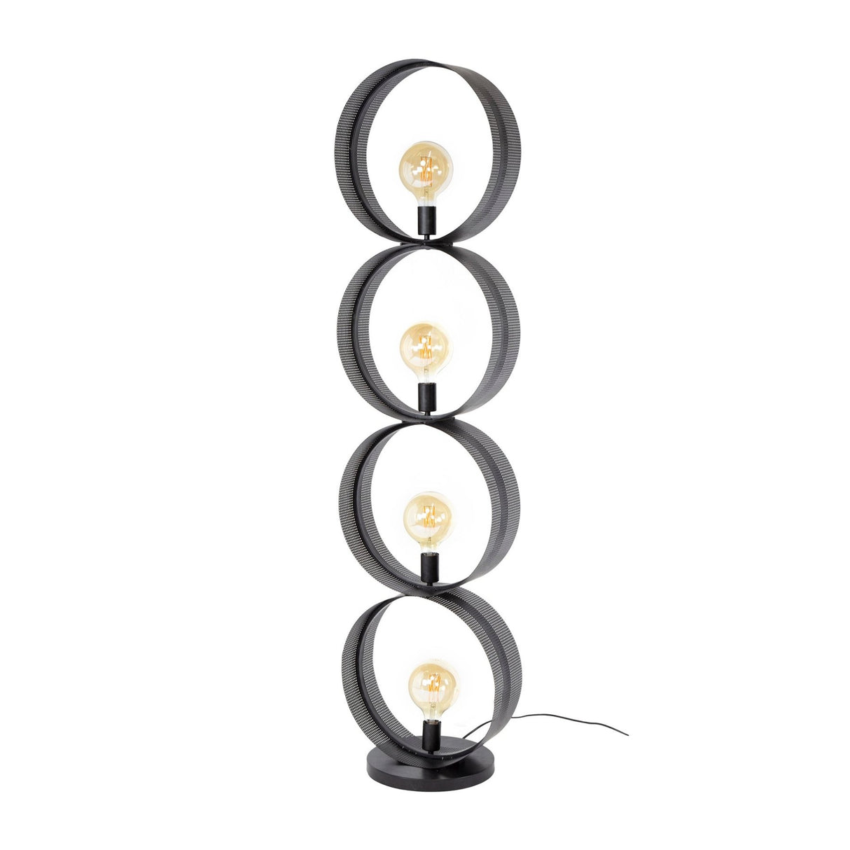Stehlampe Fons 4-flammig Ringe Metall schwarz 