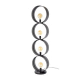 Stehlampe Fons 4-flammig Ringe Metall schwarz 