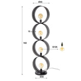 Stehlampe Fons 4-flammig Ringe Metall schwarz 