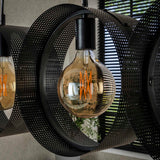 Hängelampe Fons 4-flammig Ringe Metall schwarz 